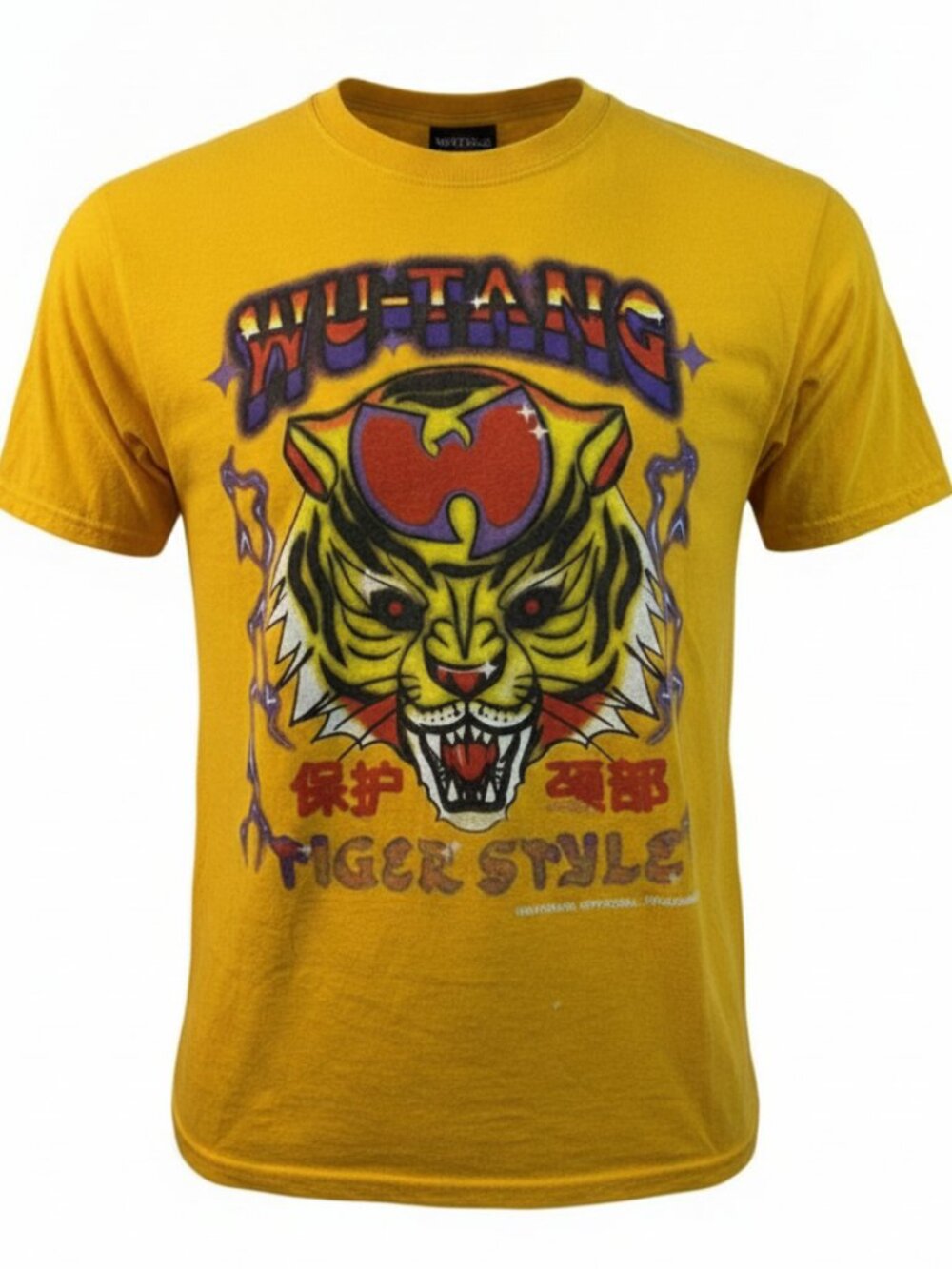 Wu-Tang Clan Tiger Style Graphic T-Shirt Gold Yellow Women's Size XL
